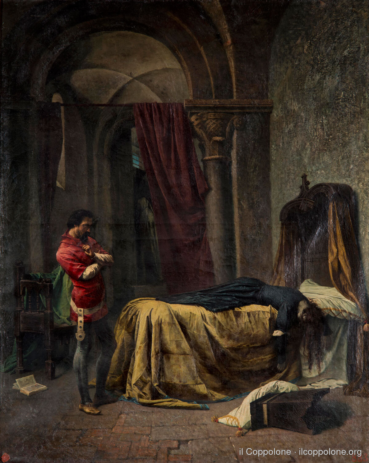 «La morte di Giovanna I di Napoli nel castello di Muro», dipinto di Achille Guerra (1865 circa): l'episodio più celebre e discusso della storia murese, tramandato dalla tradizione. Immagine di pubblico dominio.
